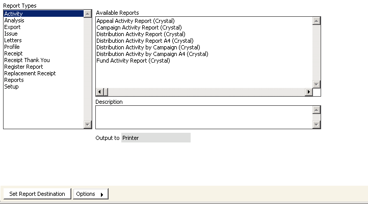 Desktop: Fundraising > Generate reports