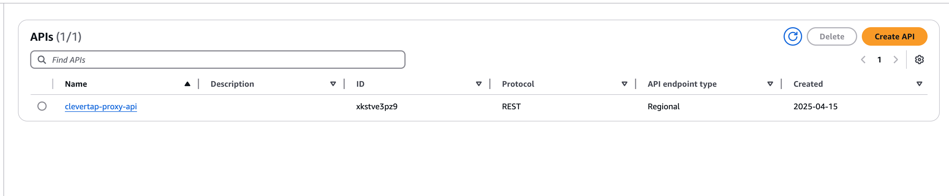 API Gateway Console