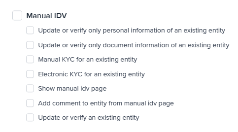 Manual IDV permissions.