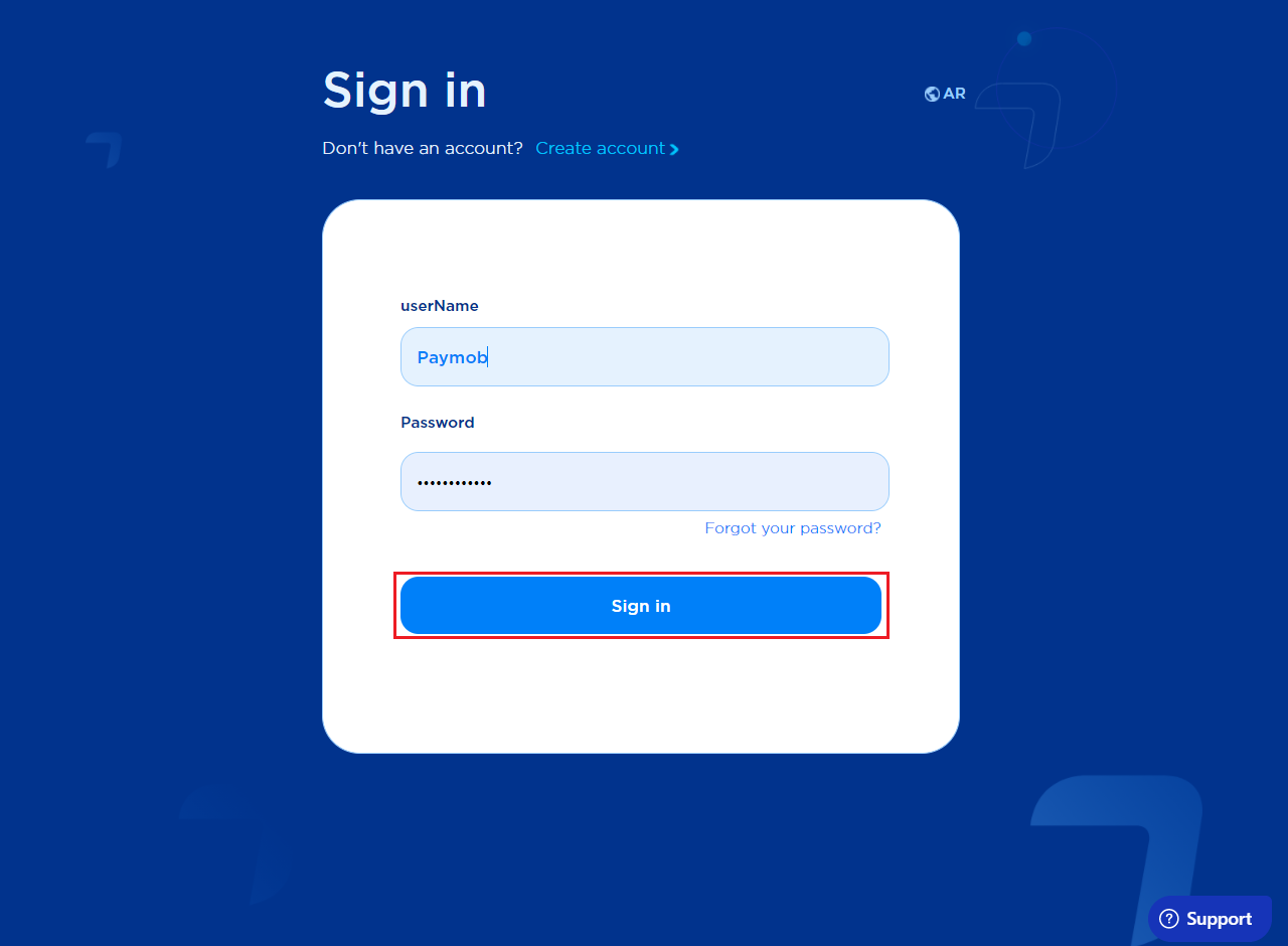 Accept portal - sign-in page
