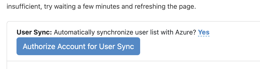 Authorize user sync