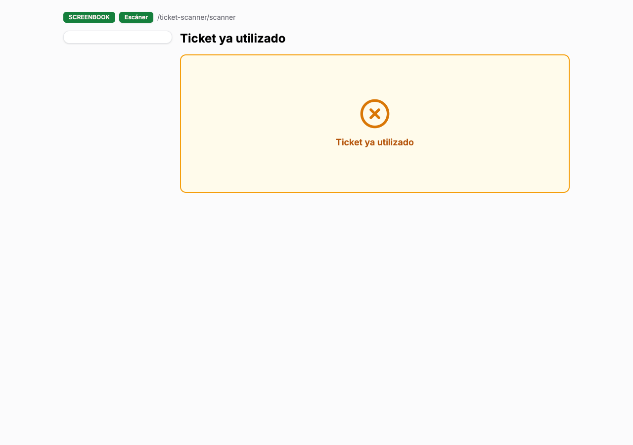Resultado ticket ya escaneado