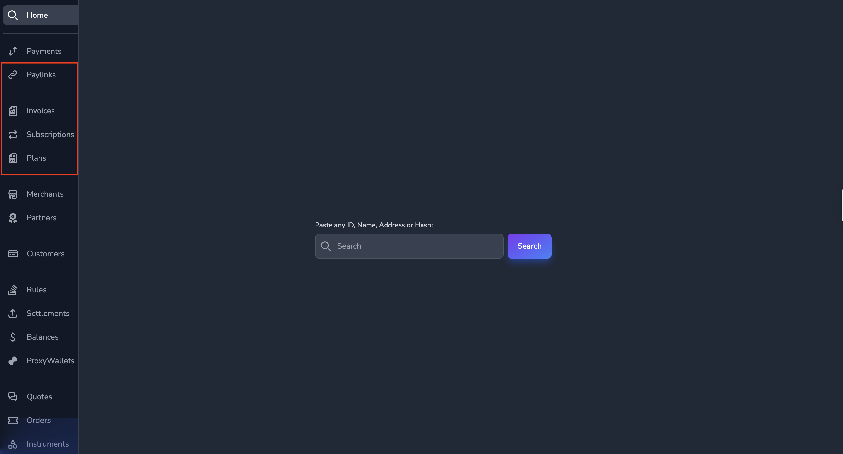 Billing navigation