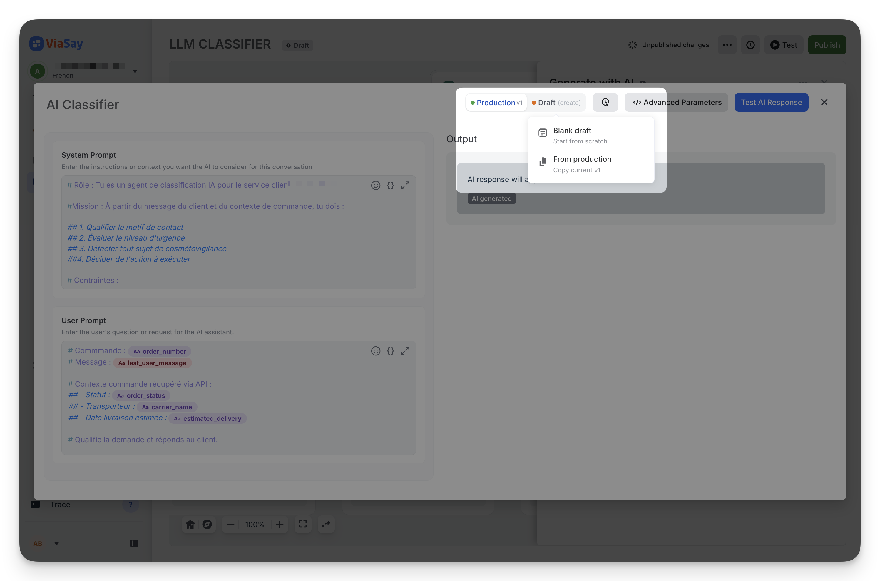 Create draft chooser — Blank vs From production