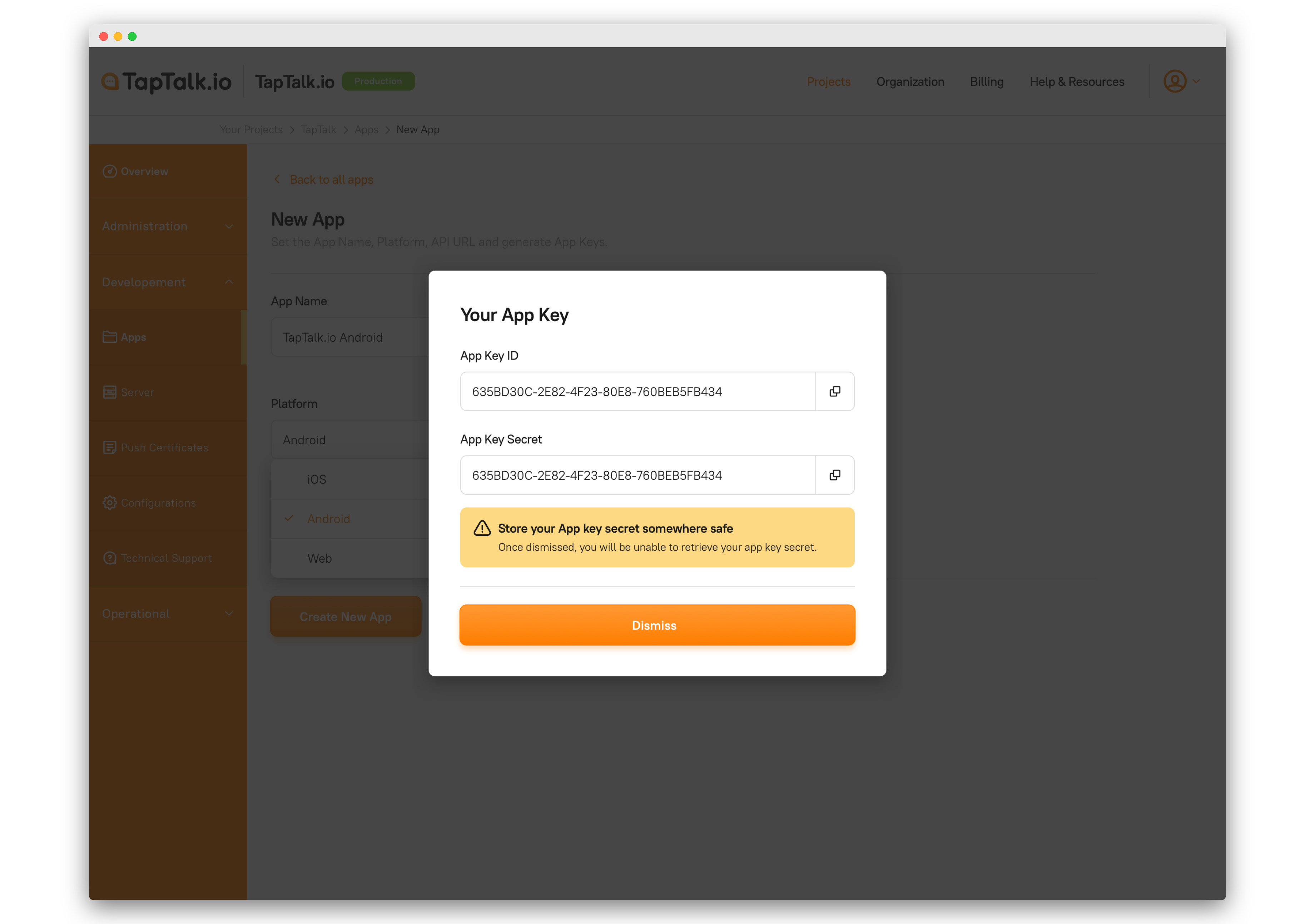 Screenly - 9.1.3 Development - Apps - New App - Your App Key - Dismiss@2x.png