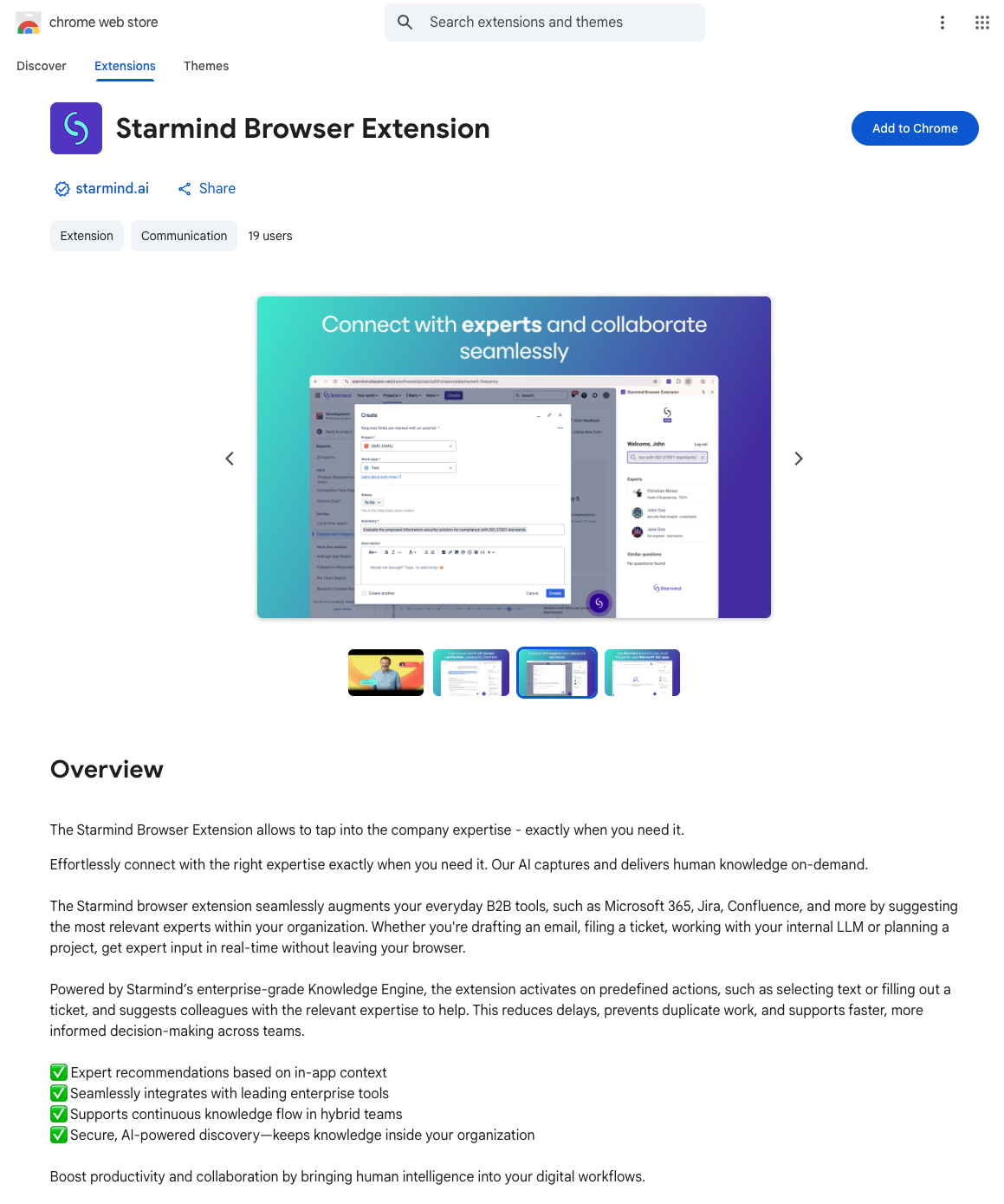 Starmind Browser Extension for Chrome