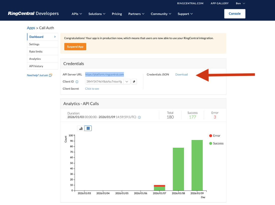 Download Credentials