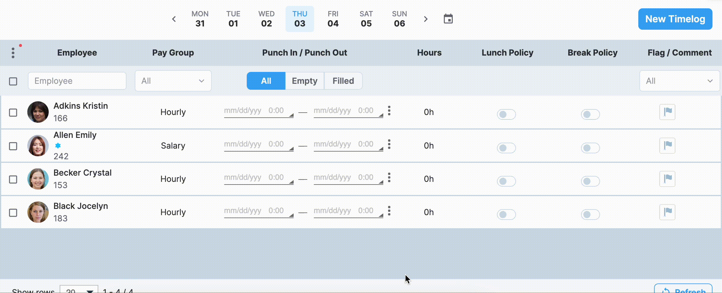 adding a leave request to a timelog