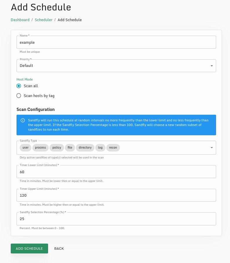 scheduler.scan.all.hosts.png Adding a Sandfly scan schedule.