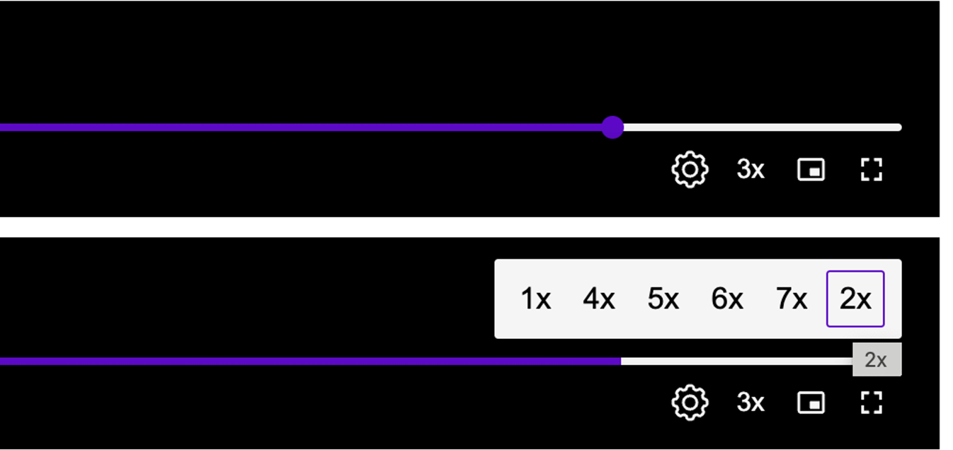 Playback rate in video player