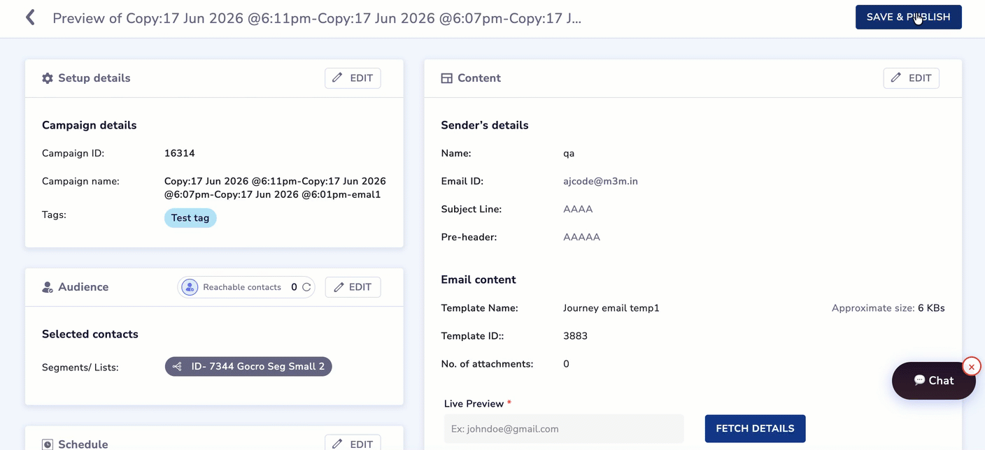 Rescheduling a Scheduled Campaign