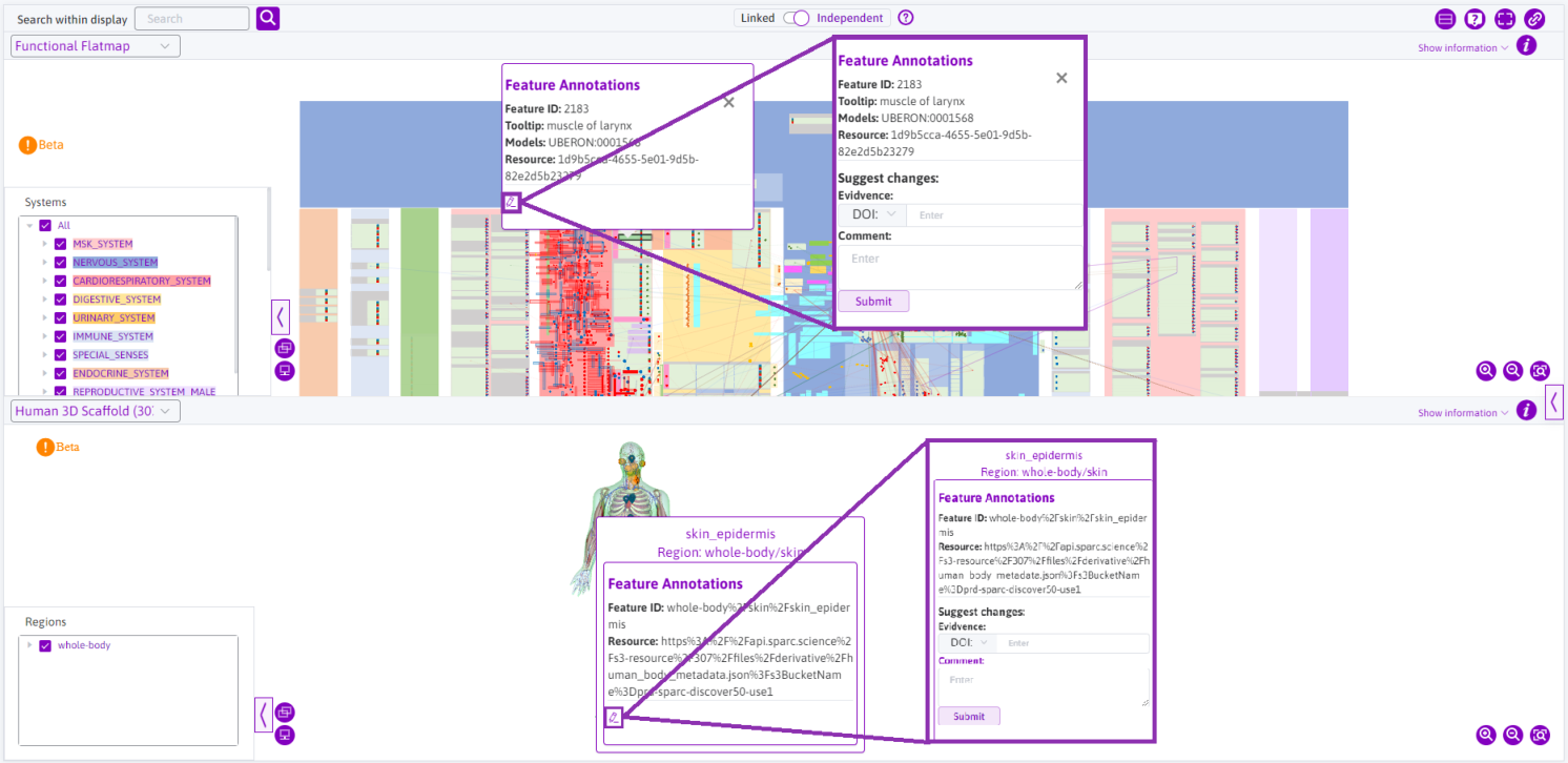 Figure 4: The annotation features are available for the FC and 3D maps.