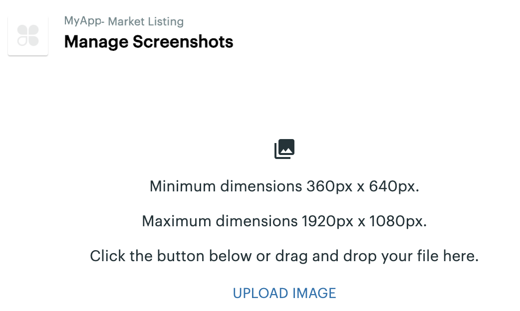 Manage Screenshots pop-up