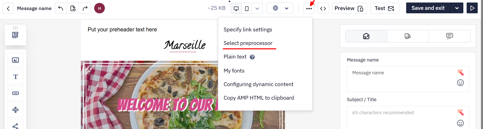 Select preprocessor