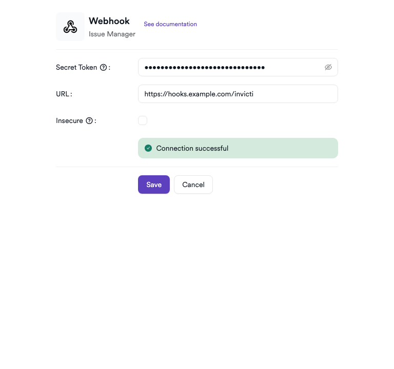 Webhook settings