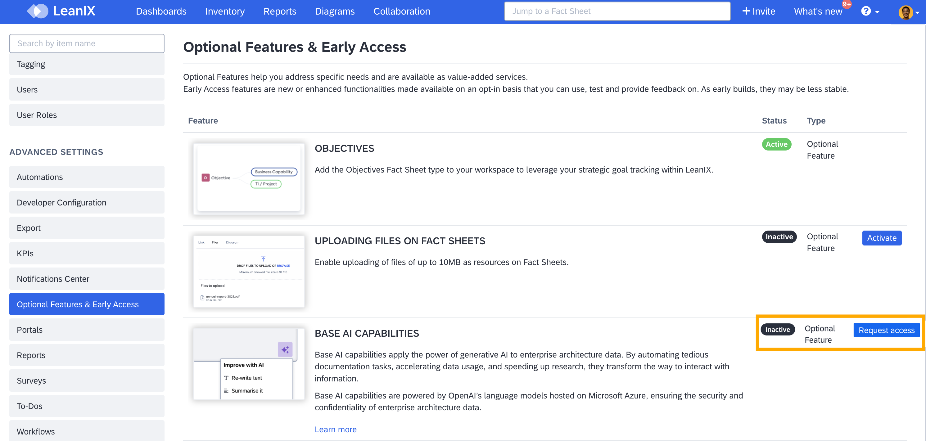 Requesting Access for Base AI Capabilities