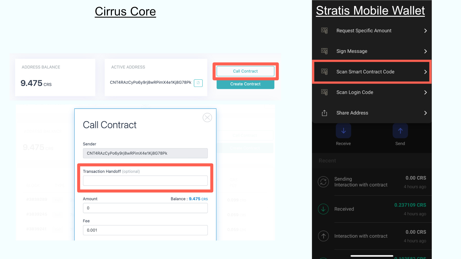 WalletTransaction.jpg Cirrus Core and Stratis Mobile Wallet transaction submission views