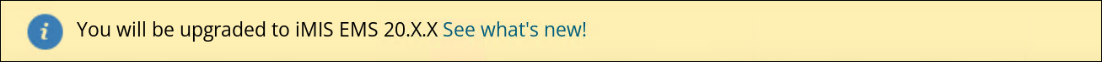 Viewing a Upgrade Alert Message alert example