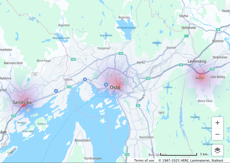 Base map with heatmap layer
