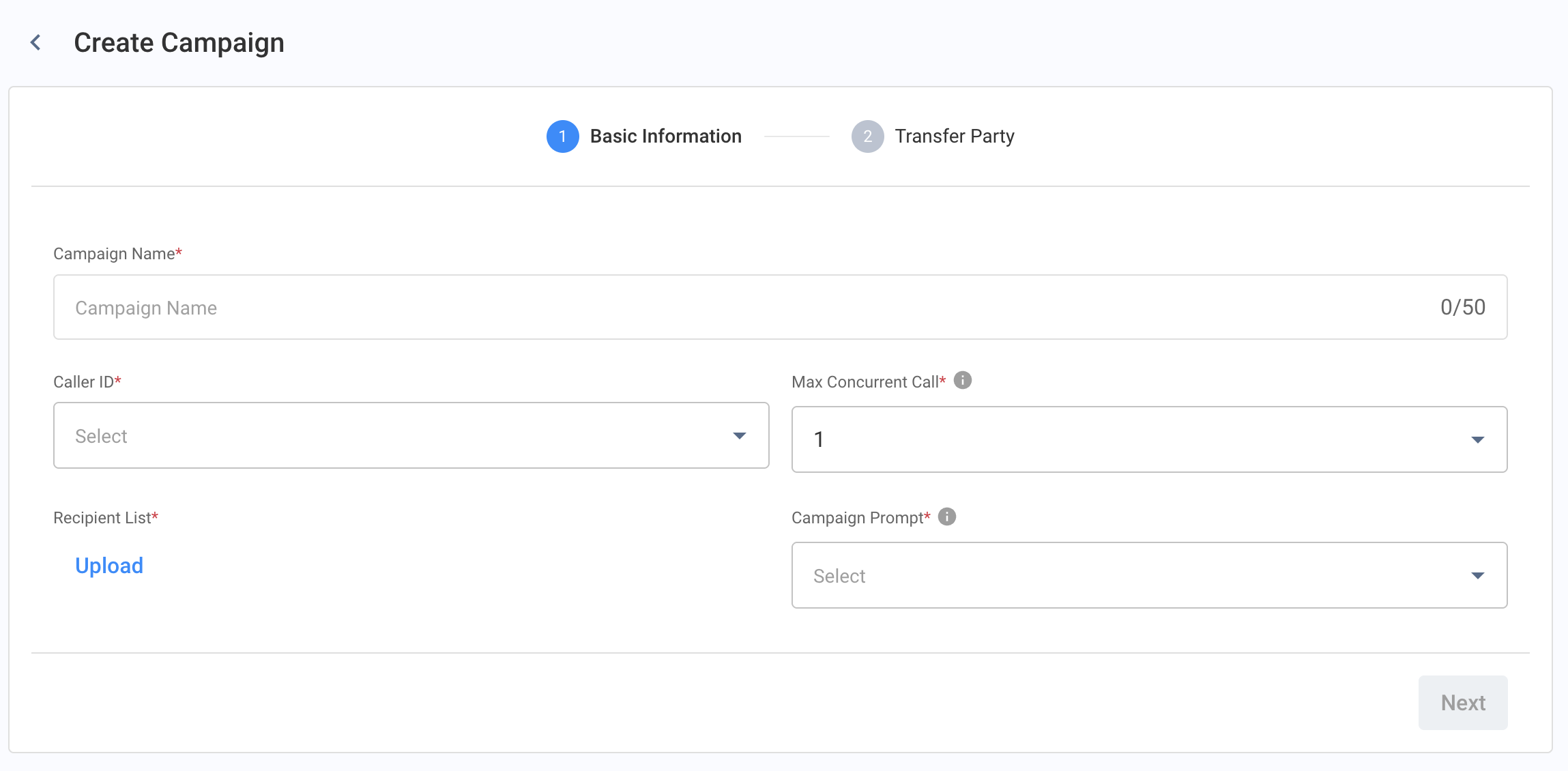 Create Agentless Dialler Campaign