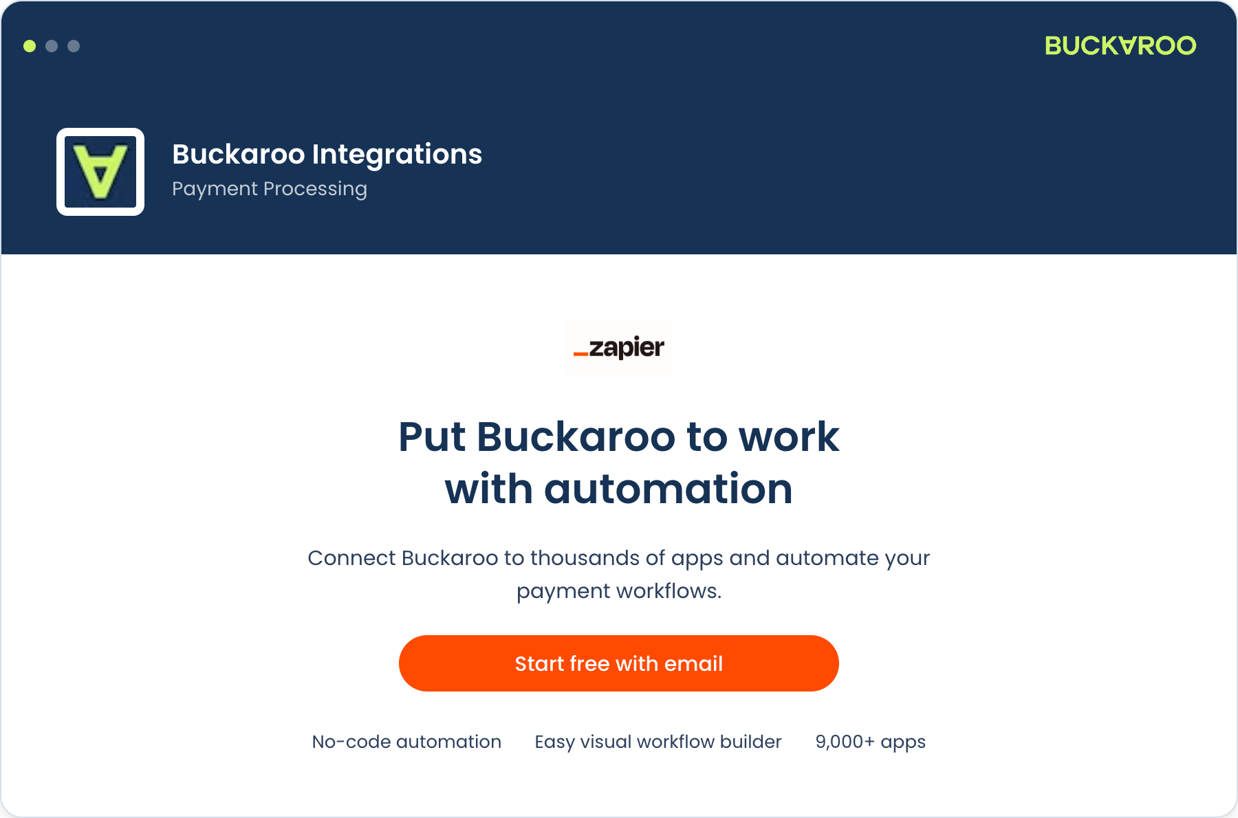 Buckaroo app for Zapier