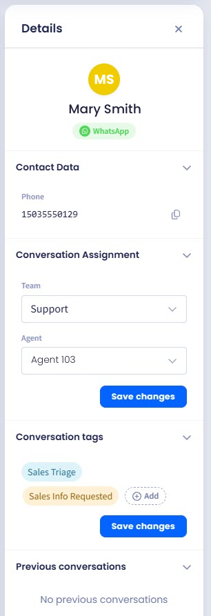 Screenshot of the Details section