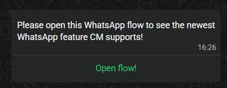 Example of flow template message