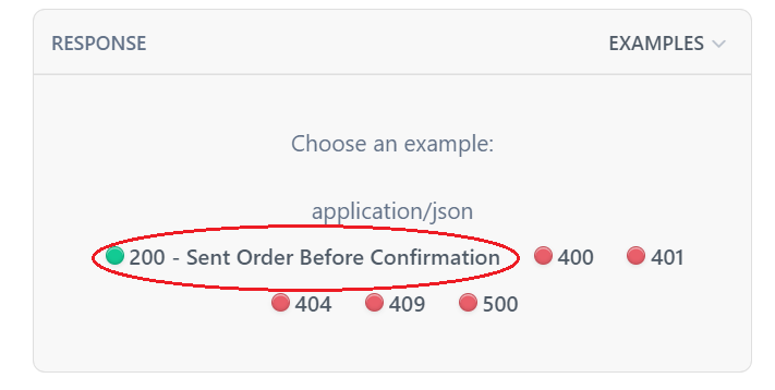 Please refer to right side for example order payload