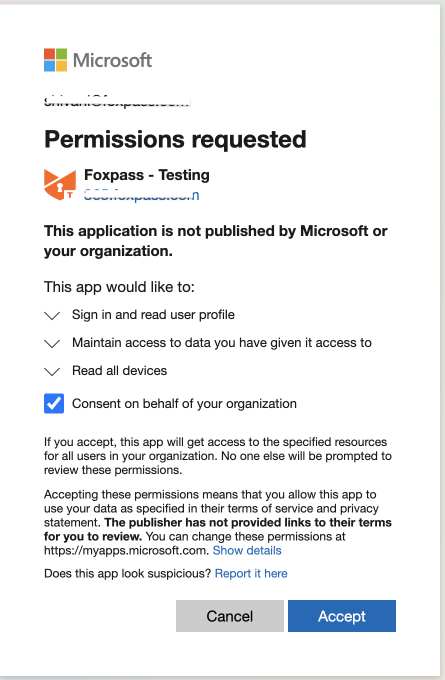Accept the permissions