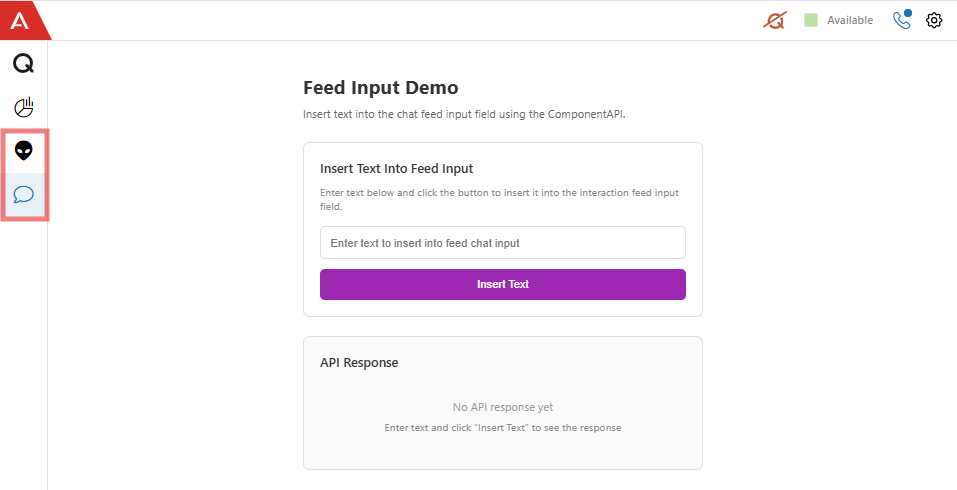 Avaya Infinity Desktop - w Infinity Elements added on left navigation options