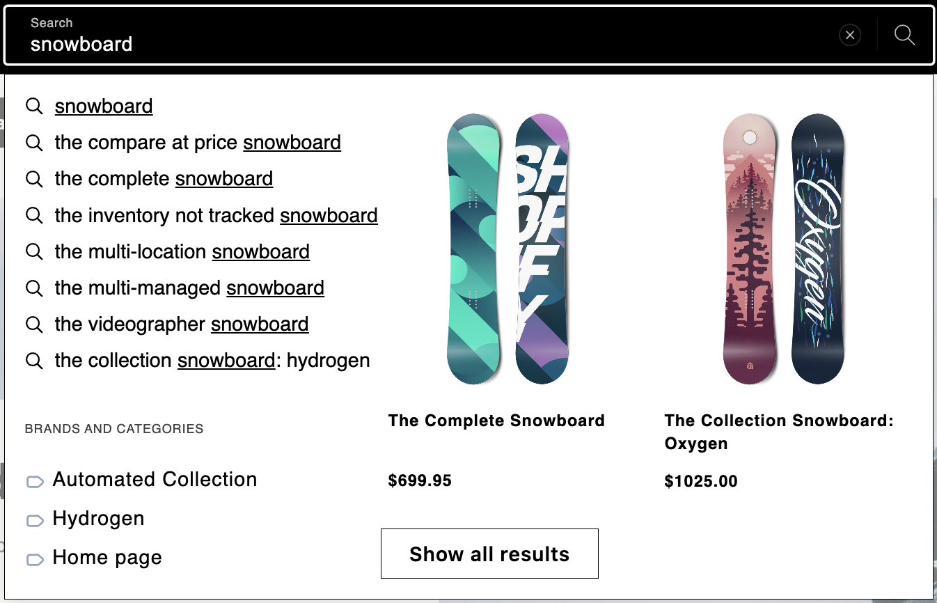 Loomi AI for Shopify enable autosuggest.