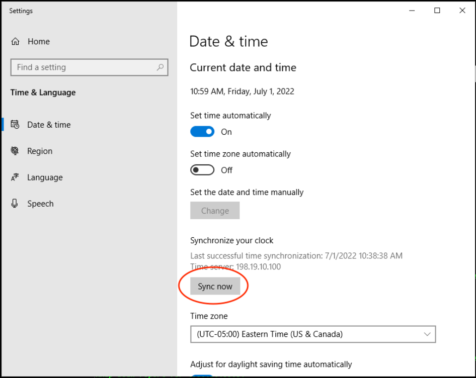 **Figure 4:** Date & Time Synchronization