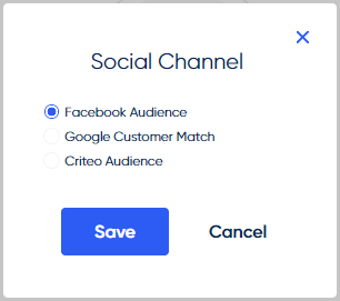Social Channel Selection Screen