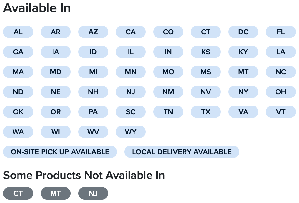 Sample "Available In"