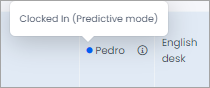 Screenshot with the Clocked in indicator