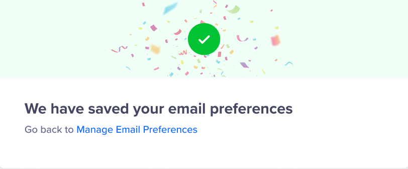 Email Preferences Saved