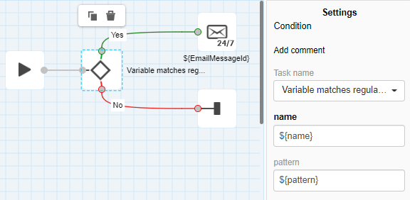 Variable matches regular expression