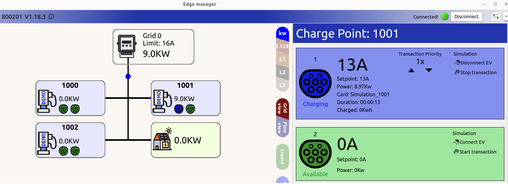 Start transaction simulation