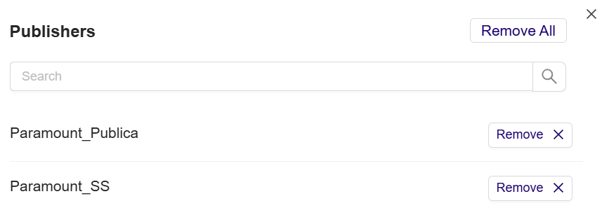 **Publisher dialog box**
