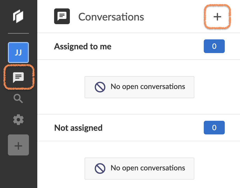 "Conversations" panel in the dashboard.