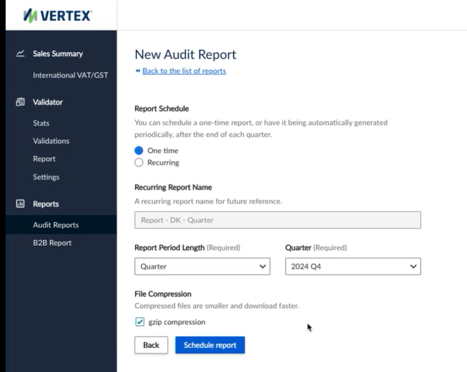 Report Scheduling UI