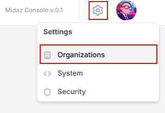 Figure 1. Accessing the Organizations page.