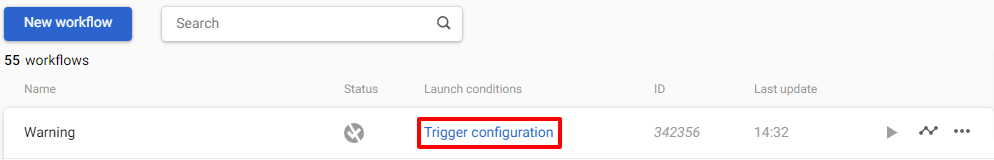 Trigger configuration