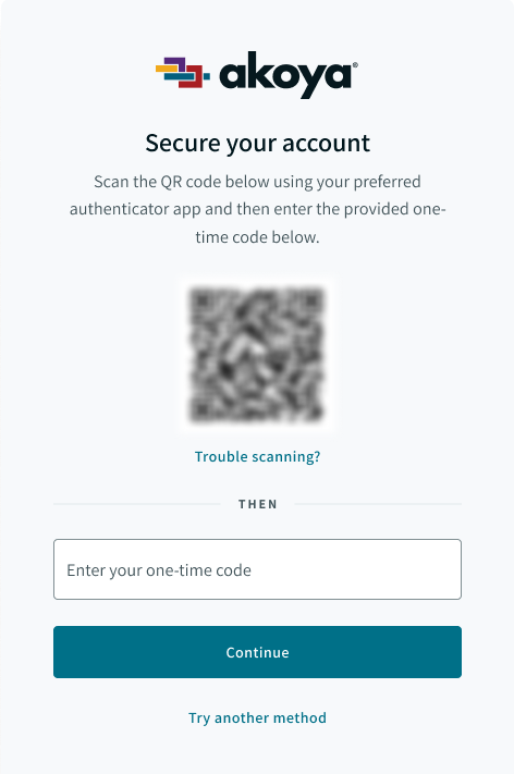 Authenticator app QR code