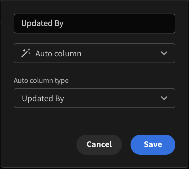 Adding a 'Updated By' auto-column