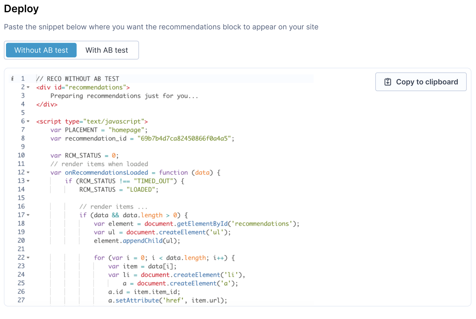 Web deployment script example