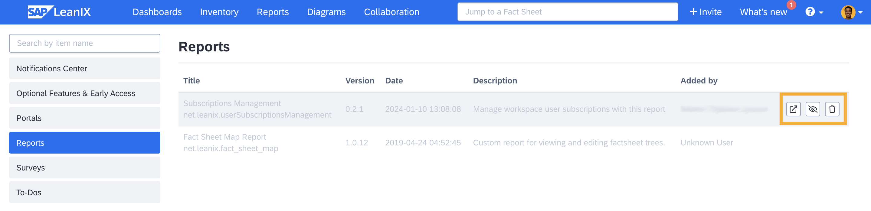 Accessing Subscriptions Management Report