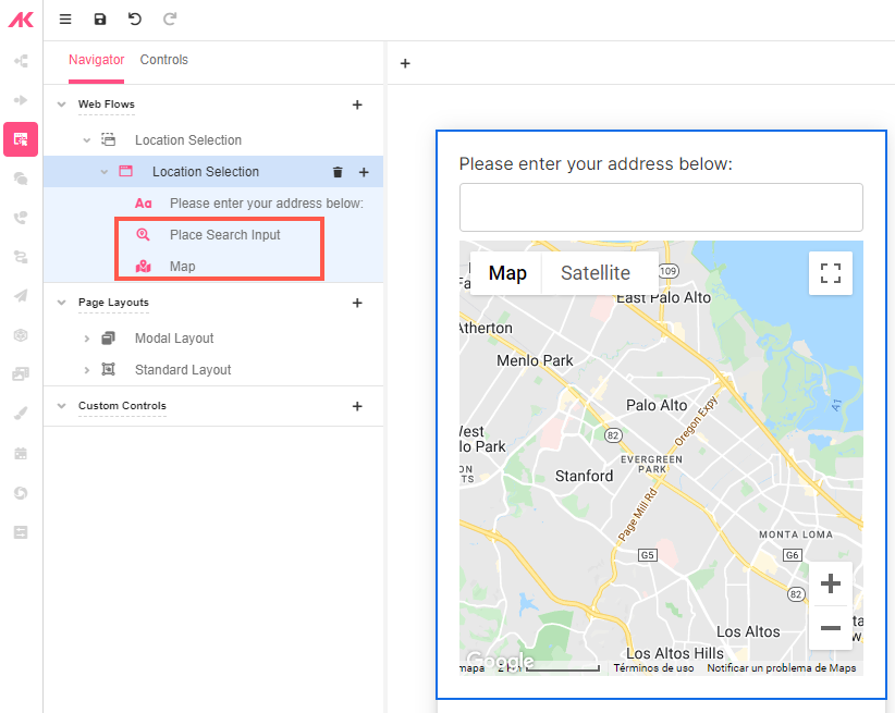 Address Search Map Binding