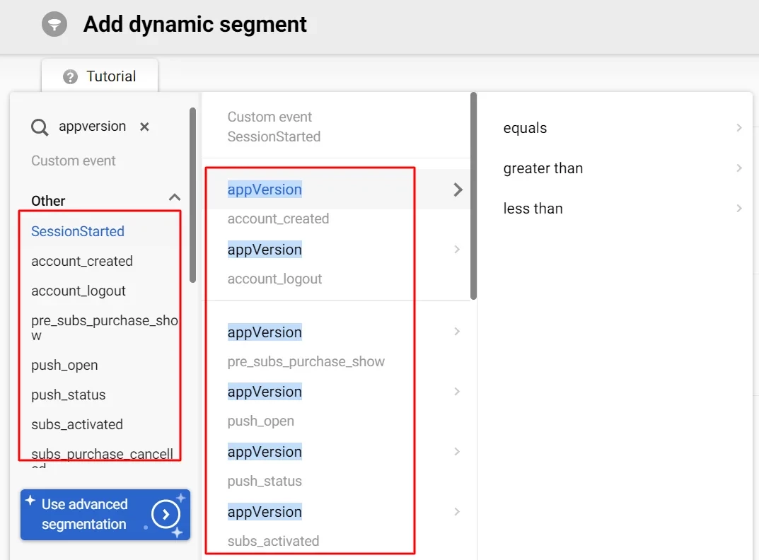 Events with certain parameter