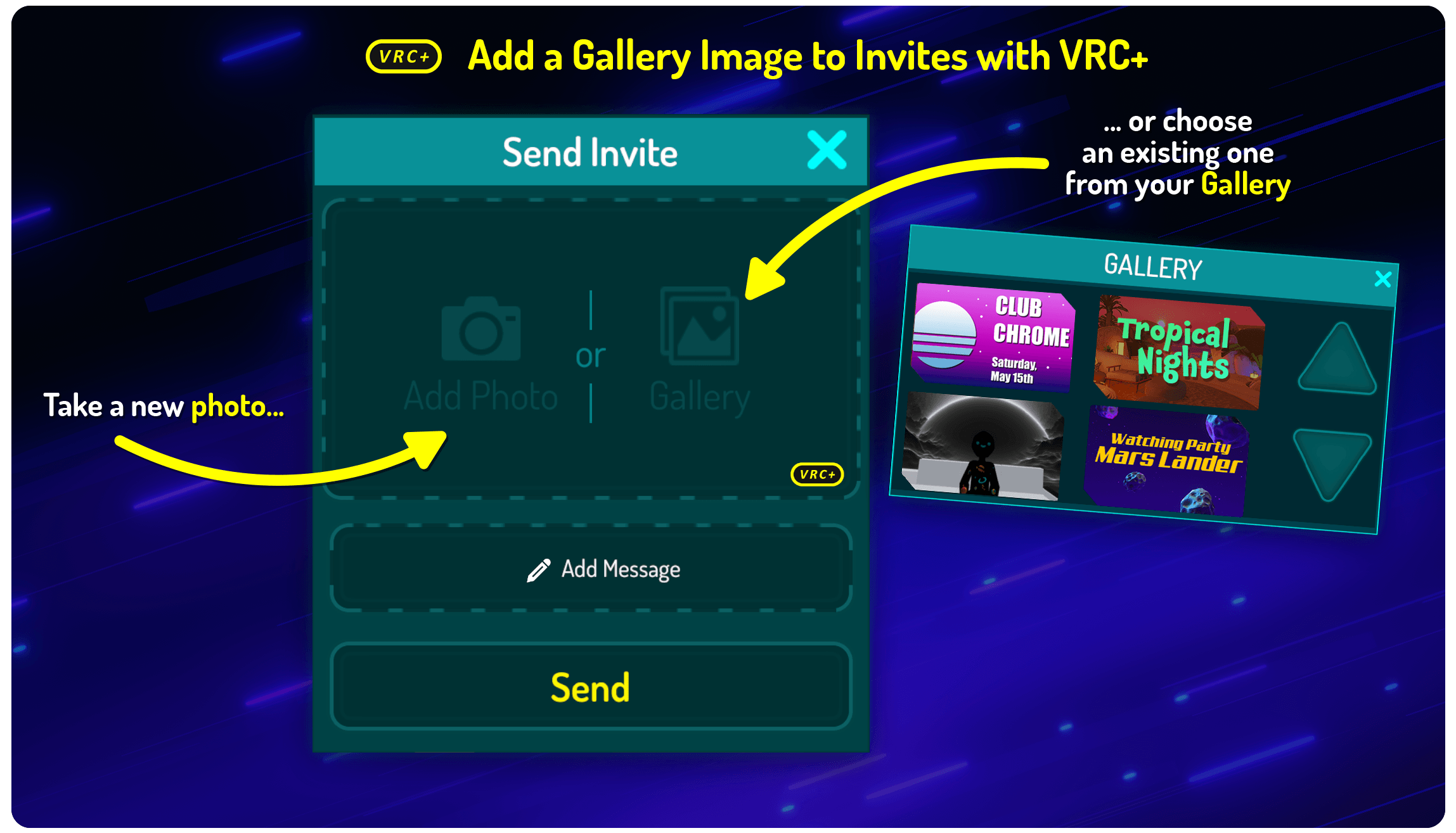 Use Gallery Images with your VRC+ invites!